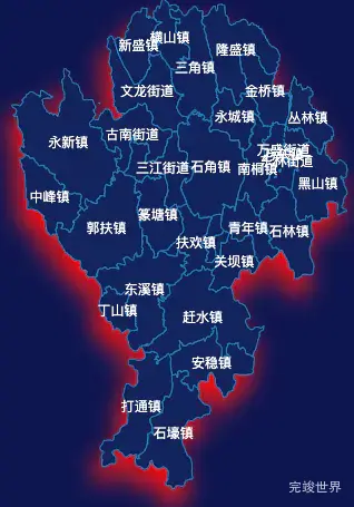echarts重庆市綦江区地图阴影效果